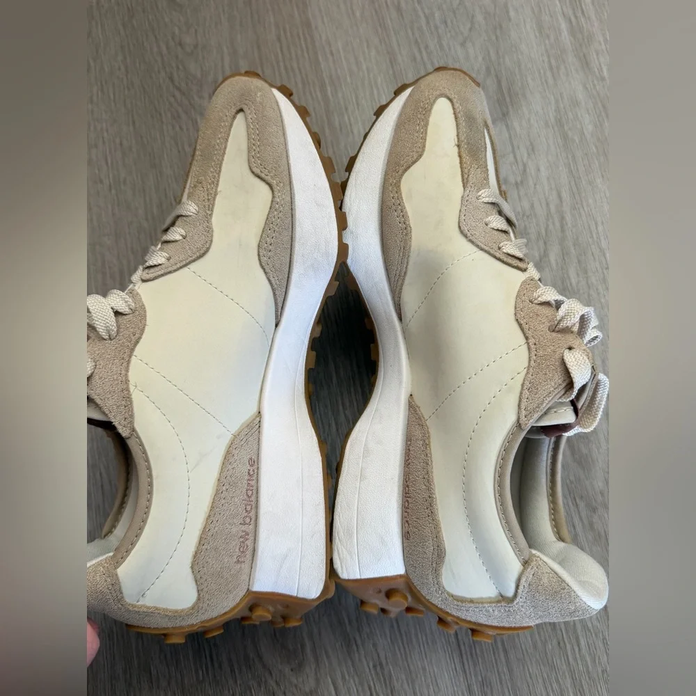 New Balance 327 Retro Sneakers | Neutral Beige & Pink | Women’s 9 - Picture 4 of 7